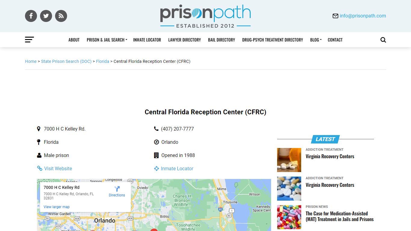 Central Florida Reception Center (CFRC) - Prison Inmate Search ...